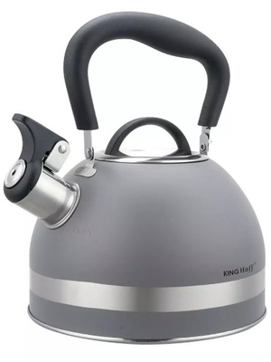 Tējkanna ar svilpi, 1,8L, nerūsējošais tērauds, pelēks, KINGHoff. KH 1851  Hover