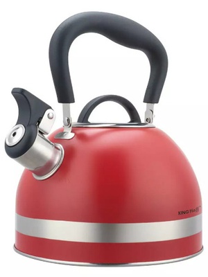Tējkanna ar svilpi, 1,8L, nerūsējošais tērauds, sarkans, KINGHoff. KH 1853  Hover