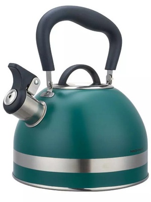 Tējkanna ar svilpi, 1,8 l, nerūsējošais tērauds, zaļa, KINGHoff, KH 1855  Hover