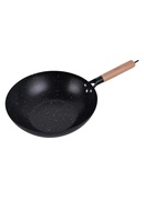 WOK panna 30 cm, oglekļa tērauds, marmora nepiedegošais pārklājums, koka rokturis, KINGHoff, KH 1983