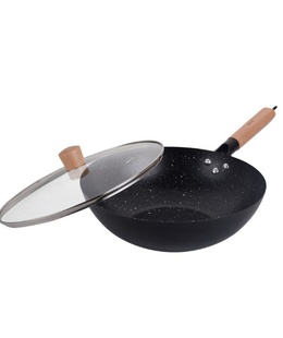 Woka panna ar vāku, melns marmors, Ø30 cm × augstums apm. 9 cm, KH 1984, Kinghoff  Hover