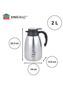 Termoss, tērauds, 2 L, dubultsienu, KINGHoff, KH 1994 Hover