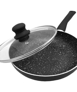 Panna ar vāku, alumīnijs, Ø26cm, melns marmors KINGHoff KH 3958  Hover