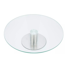 1 līmeņa paplāte, stikls - tērauds Ø30cm Kinghoff, KH 4014