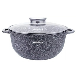 Alumīnija katls, pelēks marmors Ø28x12,5 cm, 6,8 l Klausberg, KB 7524