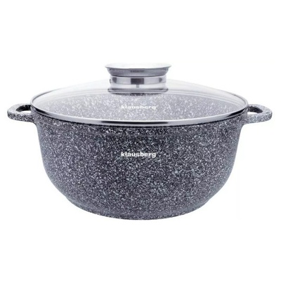 Alumīnija katls, pelēks marmors Ø28x12,5 cm, 6,8 l Klausberg, KB 7524