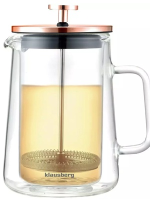 Kafijas/tējas prese, stikls, vara krāsa, 0.60L Klausberg, KB 7724  Hover