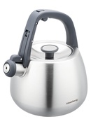 Nerūsējošā tērauda tējkanna ar svilpi, matēti sudraba krāsā, tilpums 2.5 l, Klausberg, KB 7773