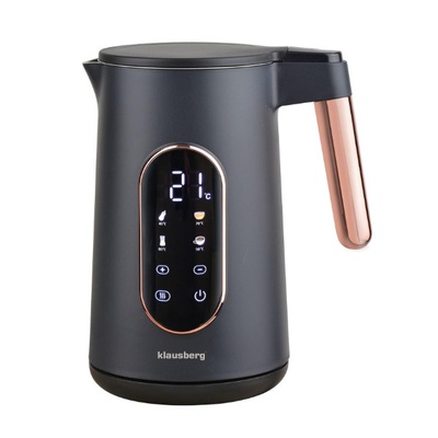 Elektriskā tējkanna, 1.7L, 2200W, melna/rozā zelta, Klausberg, KB 7892