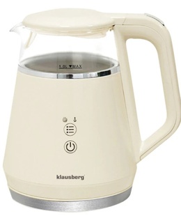 Elektriskā tējkann Klausberg KB 7893 no stikla ar LED paneli, tilpums 1,0L un jauda 1100W  Hover