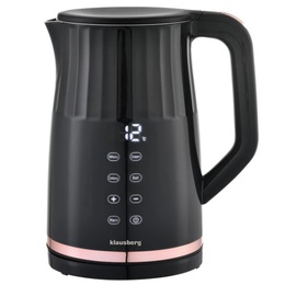Elektriskā tējkanna Klausberg KB 7896,  LED temperatūras panelis,  tilpums 1,7L, jauda 2200W