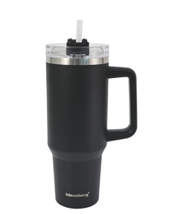 Termokrūze ar salmiņu, melna, 1100 ml, nerūsējošais tērauds, Klausberg, KB 7942  Hover