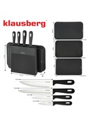 8 daļu nažu un griešanas dēļu komplekts ar organizatoru, melns, nerūsējošais tērauds, Klausberg, KB KB 7980 Hover