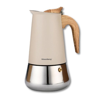 Espresso kafijas kanna, nerūsējošais tērauds, 9 tasēm, melna/sudraba, Klausberg, KB 7996