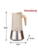 Espresso kafijas kanna, nerūsējošais tērauds, 12 tasēm, melna/sudraba, Klausberg, KB 7997 Hover