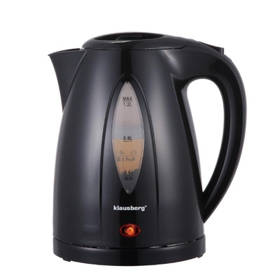 Elektriskā tējkanna, 1.2 L, melna, 900–1100 W, KB 9001, Klausberg