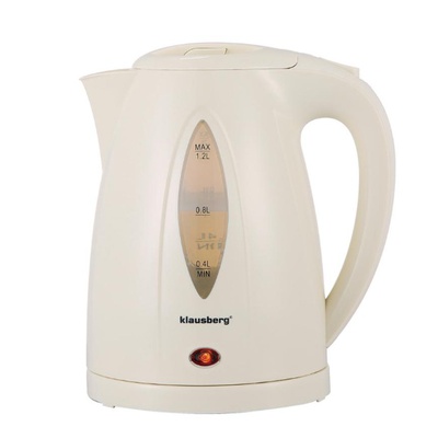 Elektriskā tējkanna, 1.2 L, krēmkrāsas, 900–1100 W, KB 9002, Klausberg