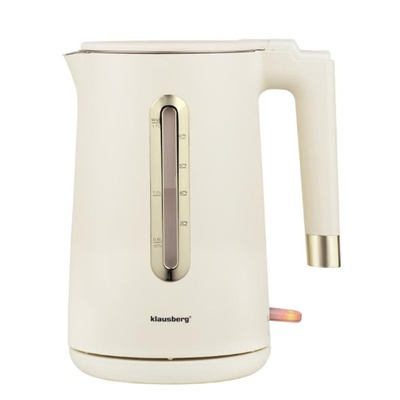 Elektriskā tējkanna, 1.7 L, krēmkrāsas, 1500–1800 W, Klausberg KB 9004