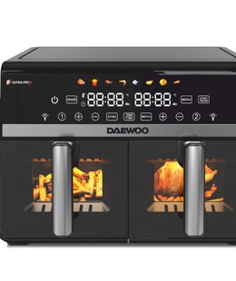Daewoo DAF 2X110 dubultais karstā gaisa friteris, 1100 W + 1100 W, LED displejs, 5 L + 5 L ietilpība DAF 2X1100 LRB  Hover