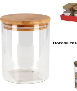 Borsilikāta stikla burka 600 ml, 13 × 10 × 10 cm, KITCHEN&GO 8430540911078  Hover