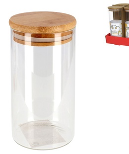 Borosilikāta stikla burka 1300 ml, 22,5 × 10 × 10 cm, KITCHEN&GO 8430540911092  Hover