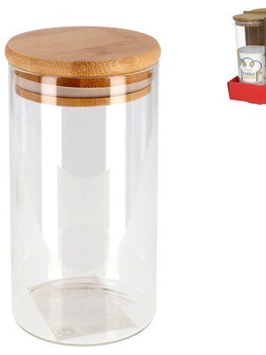 Borosilikāta stikla burka 1300 ml, 22,5 × 10 × 10 cm, KITCHEN&GO 8430540911092  Hover