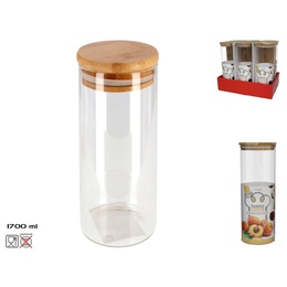 Borosilikāta stikla burka 1700 ml, 28 × 10 × 10 cm, KITCHEN&GO 8430540911108