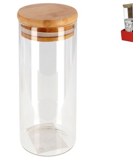 Borosilikāta stikla burka 1700 ml, 28 × 10 × 10 cm, KITCHEN&GO 8430540911108  Hover