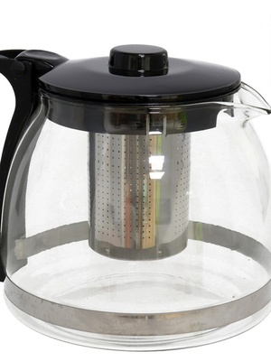 Stikla tējkanna ar filtru 1250 ml, zāļu tējai, 13 × 14 × 19 cm, KITCHEN&GO 8430540936828  Hover