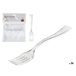 Komplekts 36 caurspīdīgas plastmasas deserta dakšiņas, 16×12.8×1.5 cm, 10673, Kinvara