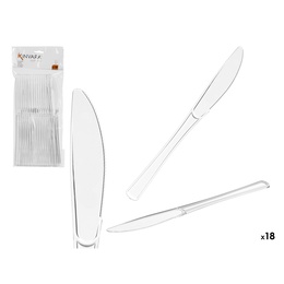 Komplekts 18 caurspīdīgi plastmasas naži, 25.5×11×1 cm, 10675, Kinvara
