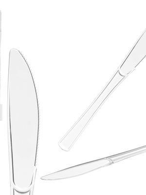 Komplekts 18 caurspīdīgi plastmasas naži, 25.5×11×1 cm, 10675, Kinvara  Hover