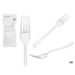 Komplekts 18 caurspīdīgas plastmasas dakšiņas, 25×10.4×2.7 cm, 10676, Kinvara