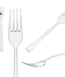 Komplekts 18 caurspīdīgas plastmasas dakšiņas, 25×10.4×2.7 cm, 10676, Kinvara  Hover