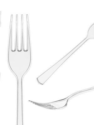 Komplekts 18 caurspīdīgas plastmasas dakšiņas, 25×10.4×2.7 cm, 10676, Kinvara  Hover