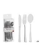 Komplekts 24 plastmasas sudraba galda piederumi, 24×8.2×5 cm, 10683, Kinvara