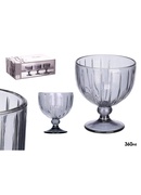 Saldējuma trauks 350 ml, dūmakaini svītrains, 12×10.5×10.5 cm, 12398, Kinvara