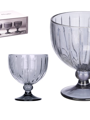 Saldējuma trauks 350 ml, dūmakaini svītrains, 12×10.5×10.5 cm, 12398, Kinvara  Hover