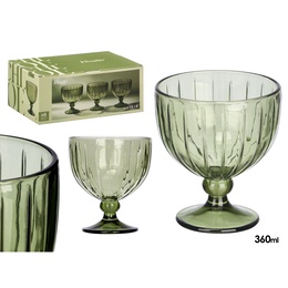 Saldējuma trauks 350 ml, zaļi svītrains, 12×10.5×10.5 cm, 12413, Kinvara