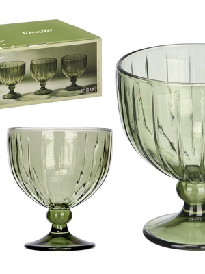 Saldējuma trauks 350 ml, zaļi svītrains, 12×10.5×10.5 cm, 12413, Kinvara  Hover
