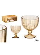 Saldējuma trauks 350 ml, dzintara svītrains, 12×10.5×10.5 cm, 12419, Kinvara