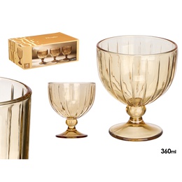 Saldējuma trauks 350 ml, dzintara svītrains, 12×10.5×10.5 cm, 12419, Kinvara