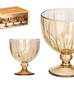 Saldējuma trauks 350 ml, dzintara svītrains, 12×10.5×10.5 cm, 12419, Kinvara  Hover