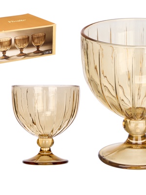 Saldējuma trauks 350 ml, dzintara svītrains, 12×10.5×10.5 cm, 12419, Kinvara  Hover