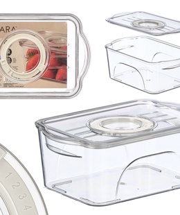 Mazs ledusskapja organizators ar vāku, balts, 8.5×21×13.2 cm, 12508, Kinvara  Hover