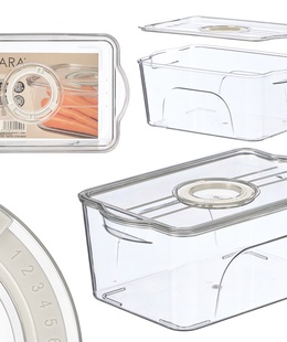 Vidējs ledusskapja organizators ar vāku, balts, 10.8×26.3×16 cm, 12509, Kinvara  Hover