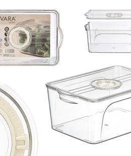 Liels ledusskapja organizators ar vāku, balts, 12.5×30×19.2 cm, 12510, Kinvara  Hover