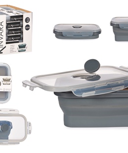 Taisnstūra silikona pusdienu kaste, 540 ml, antracīta, 2.8×16.5×10.7 cm, 81609, Kinvara  Hover