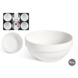 Komplekts 6 baltas porcelāna bļodas 9 cm, 86525, Vessia