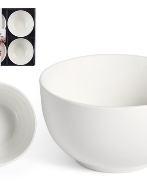 Komplekts 6 baltas porcelāna bļodas 10 cm, 86527, Vessia  Hover